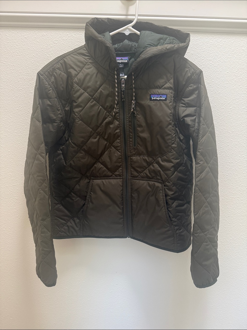 Patagonia Quilted Hooded Jacket — Olive